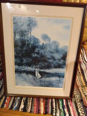 Vintage 1989 Adolf Sehring Offset Lithograph Print Picture "The Girl in Pink"